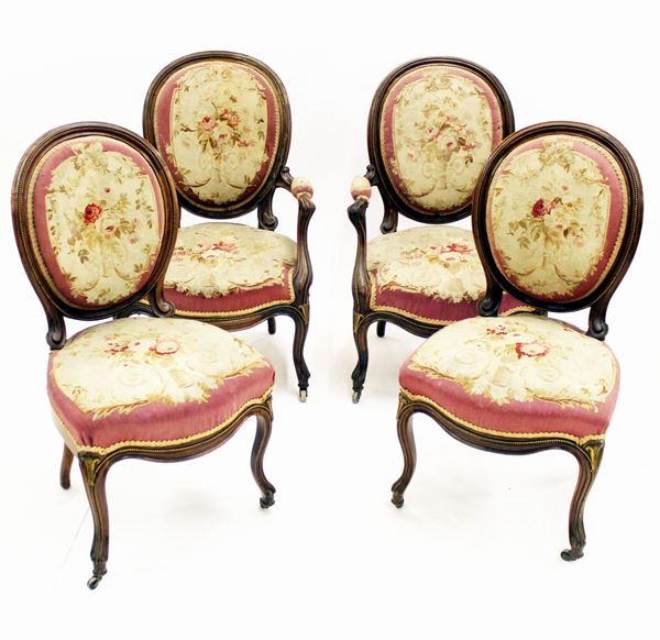 Due poltrone e due sedie, Francia, sec. XIX,&nbsp;&nbsp;&nbsp;&nbsp;&nbsp;&nbsp;&nbsp;&nbsp;&nbsp;&nbsp;&nbsp;&nbsp;&nbsp;&nbsp;&nbsp;&nbsp;&nbsp;&nbsp;&nbsp;&nbsp;&nbsp;&nbsp;&nbsp;&nbsp;&nbsp;&nbsp;&nbsp;&nbsp;&nbsp;&nbsp;