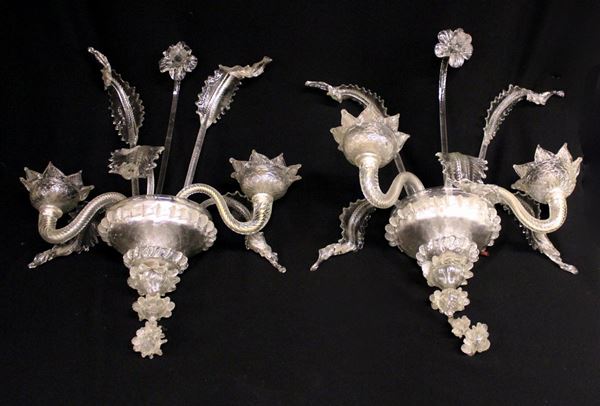Quattro applique, Murano, sec. XX,&nbsp;&nbsp;&nbsp;&nbsp;&nbsp;&nbsp;&nbsp;&nbsp;&nbsp;&nbsp;&nbsp;&nbsp;&nbsp;&nbsp;&nbsp;&nbsp;&nbsp;&nbsp;&nbsp;&nbsp;&nbsp;&nbsp;&nbsp;&nbsp;&nbsp;&nbsp;&nbsp;&nbsp;&nbsp;&nbsp;&nbsp;&nbsp;&nbsp;&nbsp;&nbsp;&nbsp;&nbsp;&nbsp;&nbsp;&nbsp;