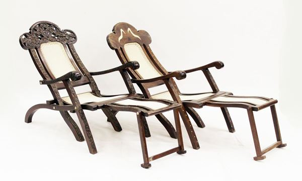Due poltrone pieghevoli, arte orientale, sec. XX&nbsp;&nbsp;&nbsp;&nbsp;&nbsp;&nbsp;&nbsp;&nbsp;&nbsp;&nbsp;&nbsp;&nbsp;&nbsp;&nbsp;&nbsp;&nbsp;&nbsp;&nbsp;&nbsp;&nbsp;&nbsp;&nbsp;&nbsp;&nbsp;&nbsp;&nbsp;  - Asta Antiquariato, Collezionismo e Gioielli - Poggio Bracciolini Casa d'Aste