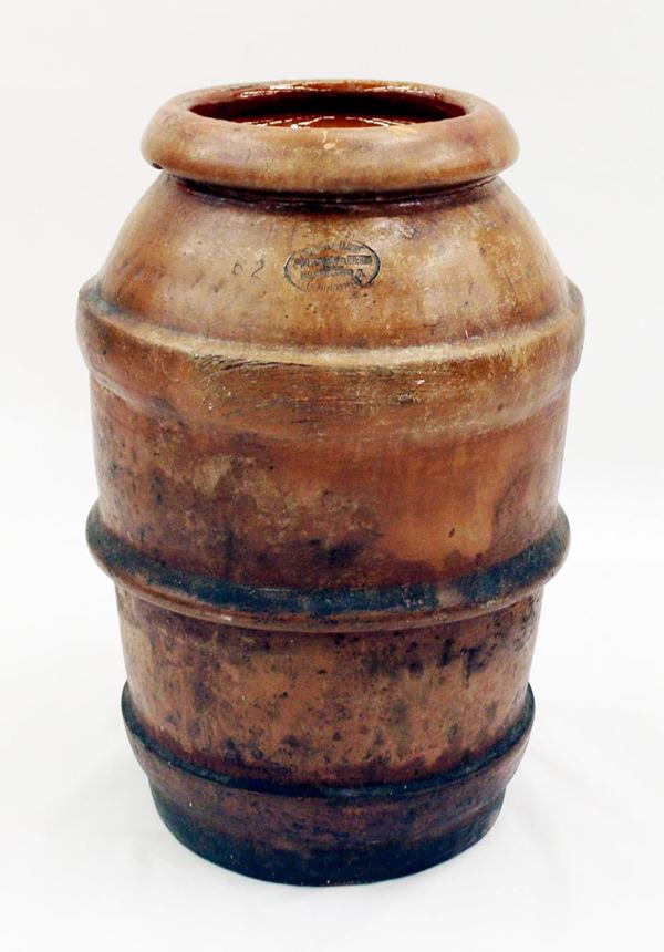 Orcio, fornace Sanminiatelli Montelupo, sec. XIX&nbsp;&nbsp;&nbsp;&nbsp;&nbsp;&nbsp;&nbsp;&nbsp;&nbsp;&nbsp;&nbsp;&nbsp;&nbsp;&nbsp;&nbsp;&nbsp;&nbsp;&nbsp;&nbsp;&nbsp;&nbsp;&nbsp;&nbsp;&nbsp;&nbsp;&nbsp;