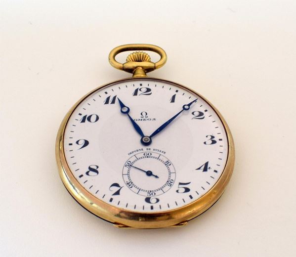 OROLOGIO DA TASCA OMEGA, SEC. XX IN ORO GIALLO                            