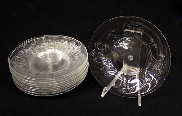 Undici piattini, Francia, produzione Baccarat, sec. XX&nbsp;&nbsp;&nbsp;&nbsp;&nbsp;&nbsp;&nbsp;&nbsp;&nbsp;&nbsp;&nbsp;&nbsp;&nbsp;&nbsp;&nbsp;&nbsp;&nbsp;&nbsp;&nbsp;&nbsp;