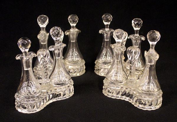 Quattro acetoliere, Francia, produzione Baccarat, sec. XX&nbsp;&nbsp;&nbsp;&nbsp;&nbsp;&nbsp;&nbsp;&nbsp;&nbsp;&nbsp;&nbsp;&nbsp;&nbsp;&nbsp;&nbsp;&nbsp;&nbsp;