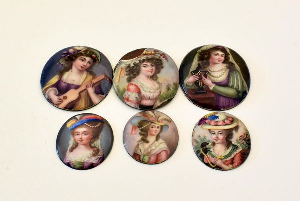 SEI MINIATURE INIZI SEC. XX                                                 - Asta Gioielli, Argenti, Arredi, Oggetti d'arte e Dipinti - Poggio Bracciolini Casa d'Aste