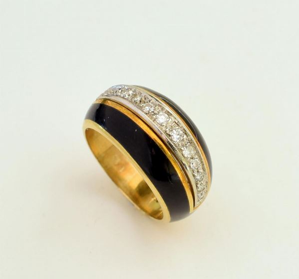 ANELLO IN ORO GIALLO KT 18 , DIAMANTI&nbsp; E SMALTO&nbsp;&nbsp;&nbsp;&nbsp;&nbsp;&nbsp;&nbsp;&nbsp;&nbsp;&nbsp;&nbsp;&nbsp;&nbsp;&nbsp;&nbsp;&nbsp;&nbsp;&nbsp;&nbsp;&nbsp;&nbsp;&nbsp;&nbsp;&nbsp;&nbsp;&nbsp;&nbsp;
