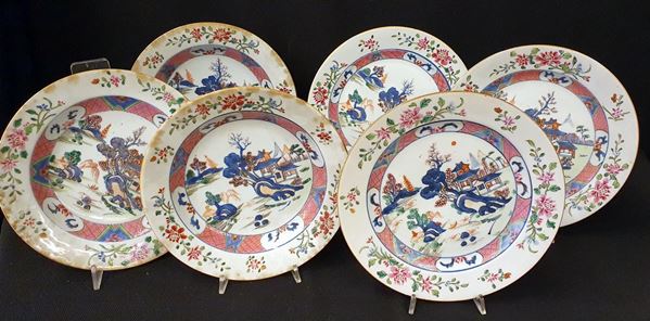 Diciannove piatti, arte orientale, fine sec. XVIII                          