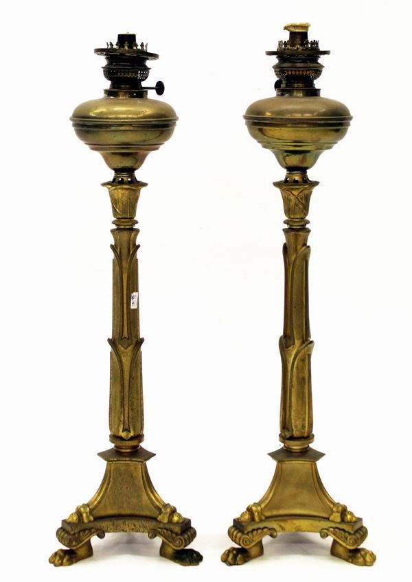 Coppia di lampade a petrolio, fine sec. XIX&nbsp;&nbsp;&nbsp;&nbsp;&nbsp;&nbsp;&nbsp;&nbsp;&nbsp;&nbsp;&nbsp;&nbsp;&nbsp;&nbsp;&nbsp;&nbsp;&nbsp;&nbsp;&nbsp;&nbsp;&nbsp;&nbsp;&nbsp;&nbsp;&nbsp;&nbsp;&nbsp;&nbsp;&nbsp;&nbsp;&nbsp;