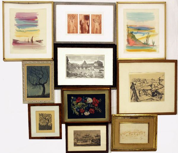 Serie di quadri, sec. XX                                                    - Asta Mobili, Oggetti d'arte, Gioielli e Collezionismo - Poggio Bracciolini Casa d'Aste