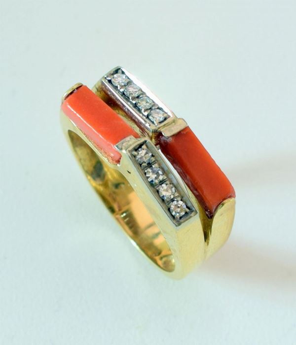 ANELLO IN ORO KT 18 , DIAMANTI E CORALLO&nbsp;&nbsp;&nbsp;&nbsp;&nbsp;&nbsp;&nbsp;&nbsp;&nbsp;&nbsp;&nbsp;&nbsp;&nbsp;&nbsp;&nbsp;&nbsp;&nbsp;&nbsp;&nbsp;&nbsp;&nbsp;&nbsp;&nbsp;&nbsp;&nbsp;&nbsp;&nbsp;&nbsp;&nbsp;&nbsp;&nbsp;&nbsp;&nbsp;&nbsp;