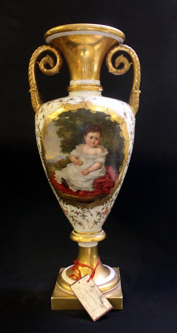 Vaso biansato, manifattura Ginori, prima met&agrave; del sec. XIX&nbsp;&nbsp;&nbsp;&nbsp;&nbsp;&nbsp;&nbsp;&nbsp;&nbsp;&nbsp;&nbsp;&nbsp;&nbsp;&nbsp;&nbsp;&nbsp;