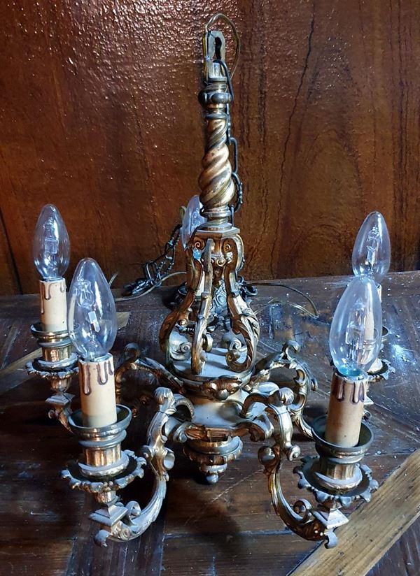 Lampadario, sec. XX                                                         - Asta Opere e Oggetti d'arte antica e Contemporanea, Gioielli - Poggio Bracciolini Casa d'Aste