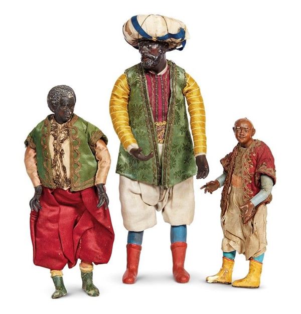 



Moro con due paggi, Napoli, sec. XIX   - Asta Antiquariato e Sculture, Gioielli e Collezionismo - Poggio Bracciolini Casa d'Aste