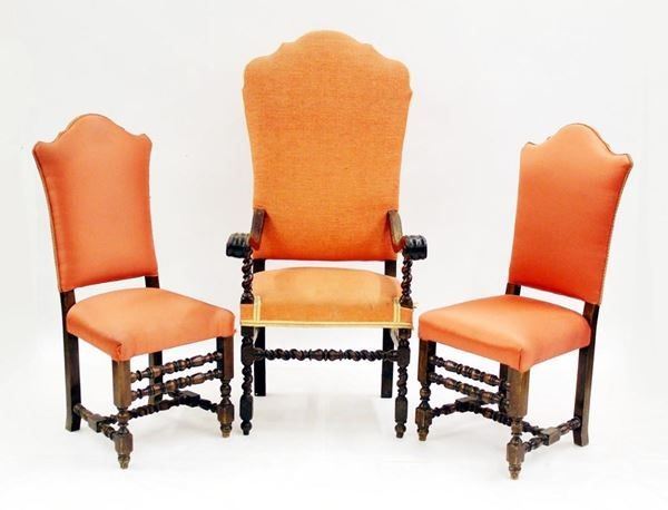 



Due sedie ed una poltrona, in stile 600   - Asta ARREDI, OGGETTI D'ARTE, GIOIELLI E ARGENTI - Poggio Bracciolini Casa d'Aste
