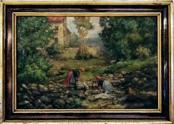 



Scuola del sec. XX  - Asta Gioielli, Arredi d'antiquariato, Dipinti dal XVI al XX Secolo e Argenti - Poggio Bracciolini Casa d'Aste