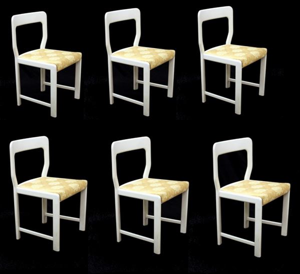 



Sei sedie, anni 70, produzione italiana