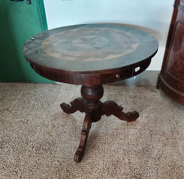 Tavolo circolare da gioco, sec. XX 