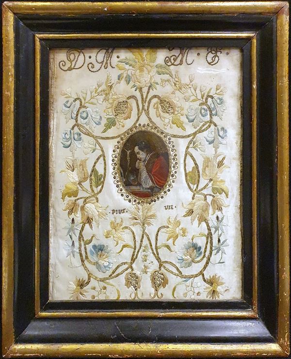 



Tessuto ricamato, sec. XIX  - Asta Gioielli, Arredi d'antiquariato, Dipinti dal XVI al XX Secolo e Argenti - Poggio Bracciolini Casa d'Aste