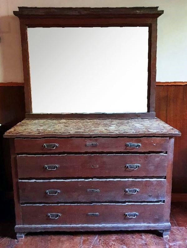 Cassettone, inizi sec. XX                                                    - Asta ANTIQUARIATO, COLLECTIBLES, GIOIELLI - Poggio Bracciolini Casa d'Aste