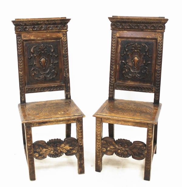 



Coppia di sedie, in stile Rinascimento  - Asta Gioielli, Arredi d'antiquariato, Dipinti dal XVI al XX Secolo e Argenti - Poggio Bracciolini Casa d'Aste