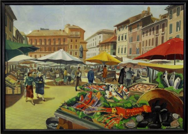 



Scuola italiana, sec. XX  - Asta Gioielli, Arredi d'antiquariato, Dipinti dal XVI al XX Secolo e Argenti - Poggio Bracciolini Casa d'Aste