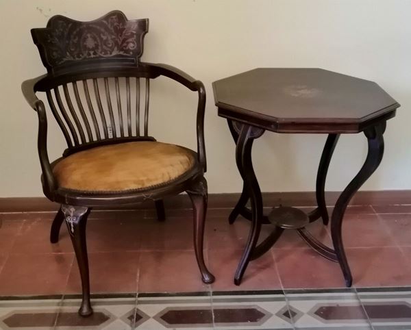 



Poltroncina e tavolino, Inghilterra, inizi sec. XX