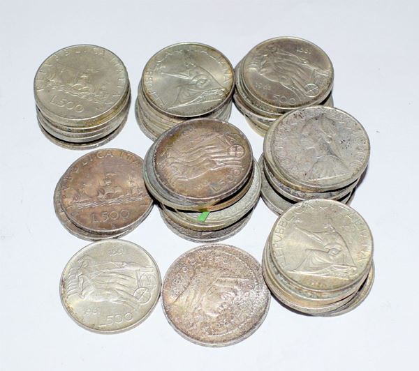 QUARANTACINQUE MONETE LIRE 500