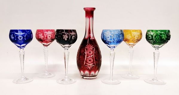 



Brocca e sei bicchieri, sec. XX, in cristallo di Boemia