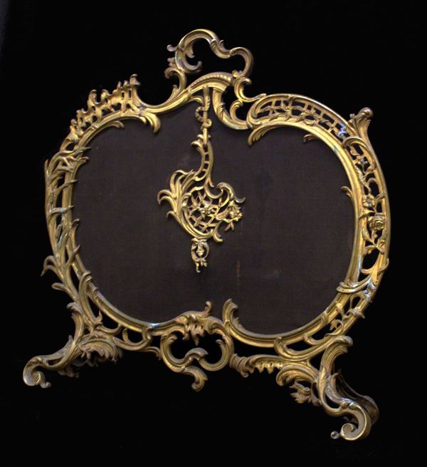 



Parascintille da camino, di gusto rocaille, sec. XIX