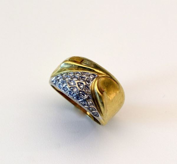 ANELLO , RECARLOIN ORO GIALLO ,ORO BIANCO E DIAMANTI