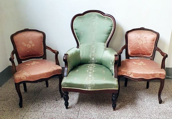 Poltrona, inizi sec. XX,  - Asta Collectibles, Arredi antichi e Contemporanei e Gioielli - Poggio Bracciolini Casa d'Aste