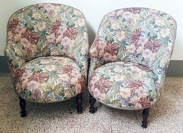 Coppia di poltroncine, sec. XX,