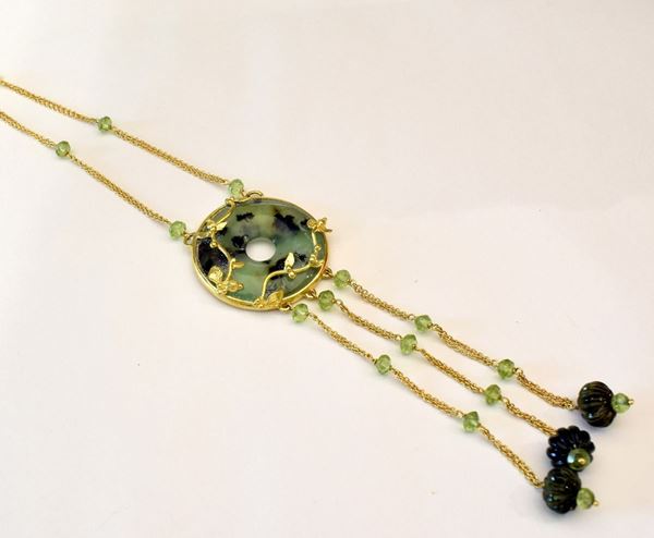 



COLLANA IN ORO KT18 , GIADA E PIETRE  - Asta ARREDI DA UNA VILLA FIORENTINA, GIOIELLI, ARGENTI E DIPINTI - Poggio Bracciolini Casa d'Aste