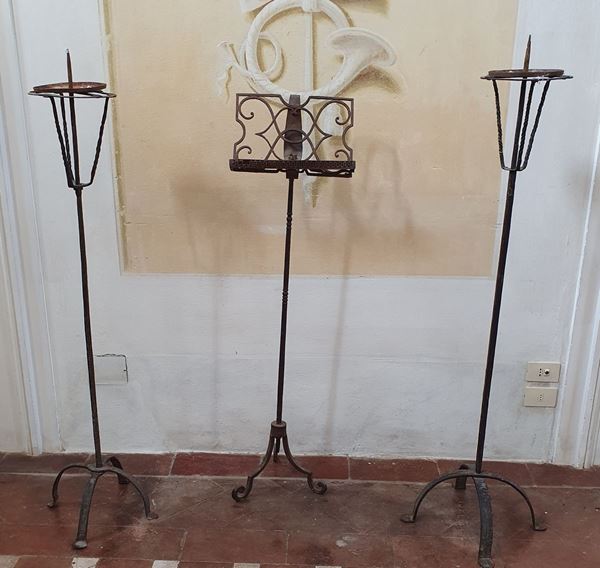 



Due portacandele ed un leggio, sec. XVIII