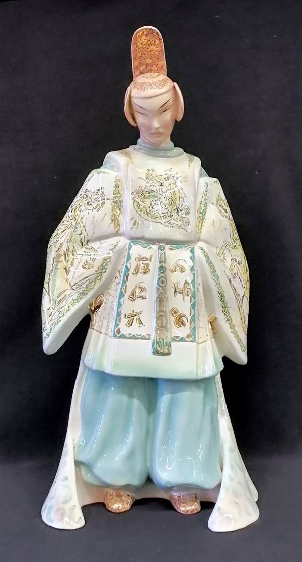 



Scultura, sec. XX, manifattura Le Bertetti, in ceramica, raffigurante imperatore,