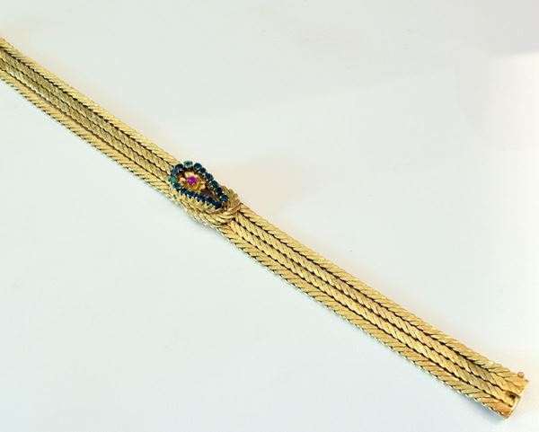 



BRACCIALE IN ORO GIALLO KT 18 E PIETRE PREZIOSE