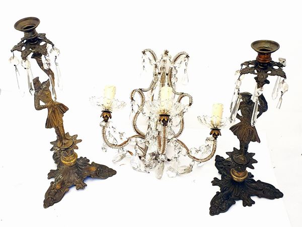Due candelabri, sec. XX  - Asta COLLECTIBLES, Mobili, Arredi e Dipinti dal secolo XVI al XX - Poggio Bracciolini Casa d'Aste