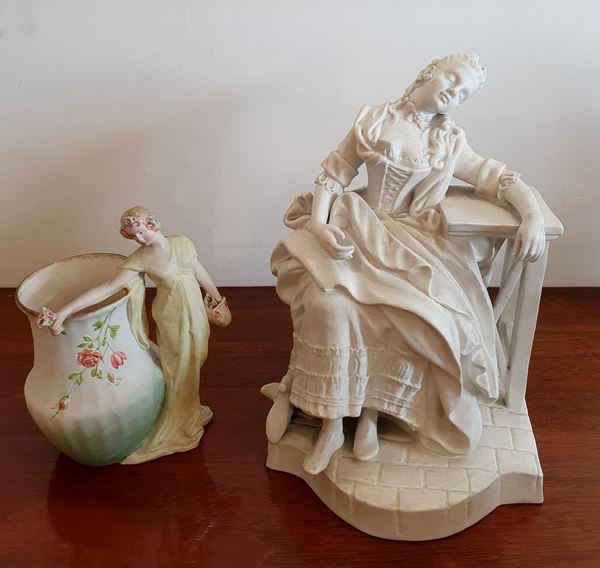 Due gruppi, inizi sec. XX manifattura Richard Ginori  - Asta Antiquariato e Sculture, Gioielli e Collezionismo - Poggio Bracciolini Casa d'Aste