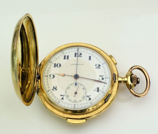 OROLOGIO DA TASCA , INIZI SEC. XX IN ORO 18KT A RIPETIZIONE