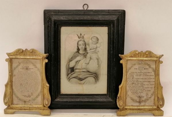 



Coppia di piccole cartaglorie, sec. XIX 