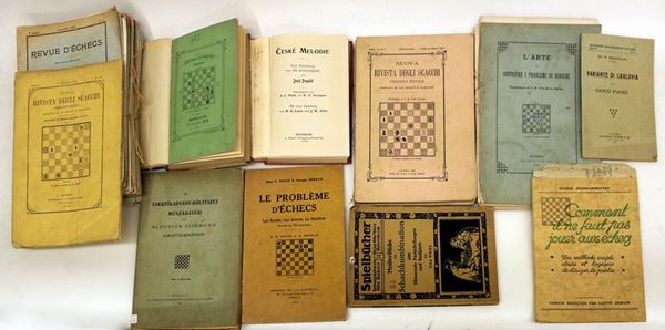 



Lotto di libri e riviste a tema scacchistico, sec. XIX/XX