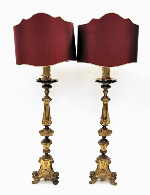 



Coppia di candelieri da terra, sec. XIX