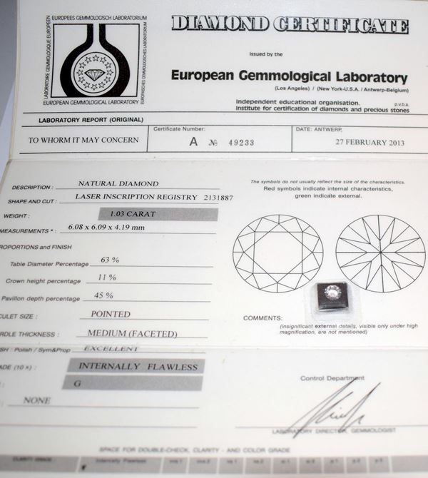 DIAMANTE DI CT 1,03