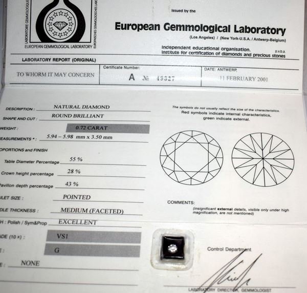 



DIAMANTE DI CT 0,72 
