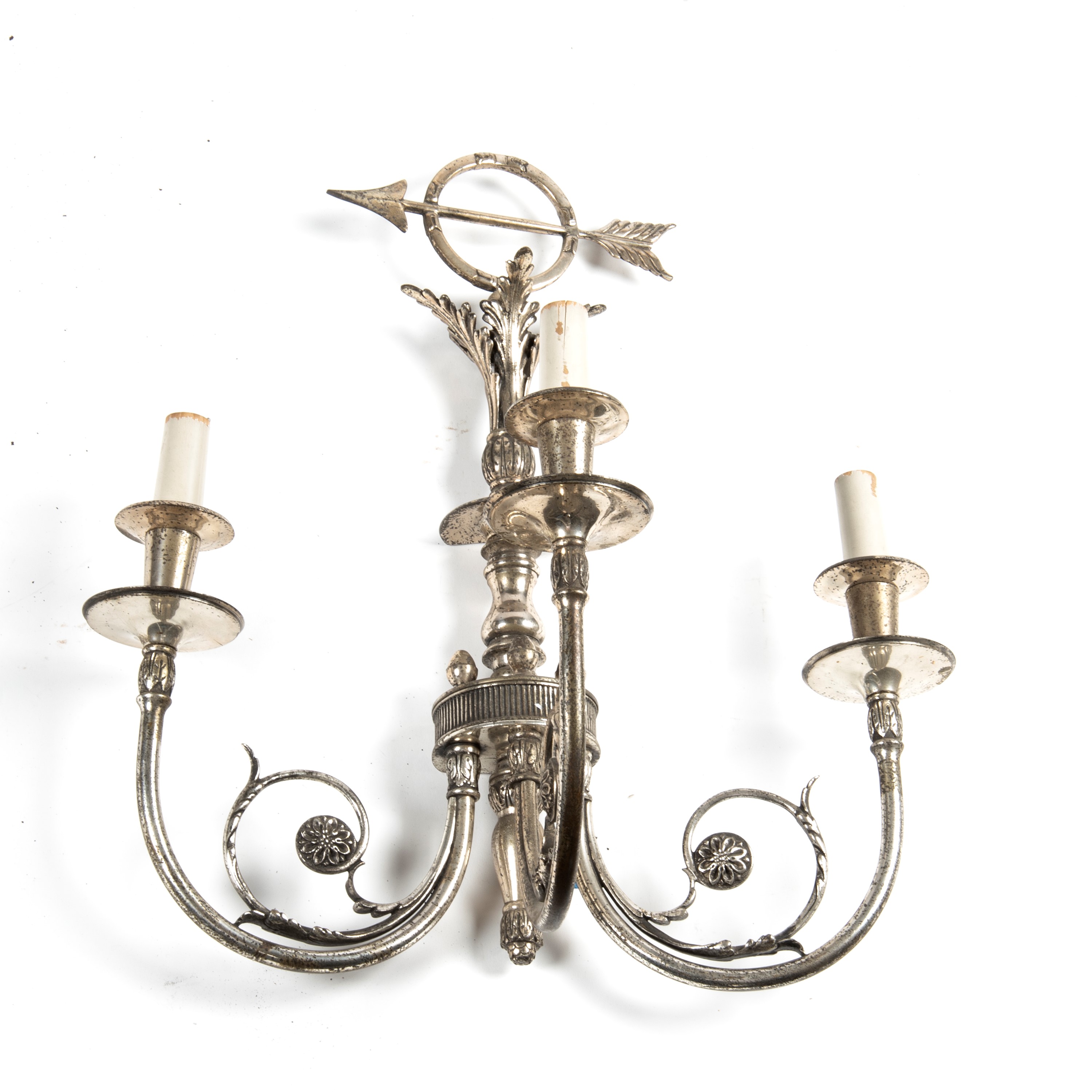 Lampadario e applique, metallo argentato, sec. XX