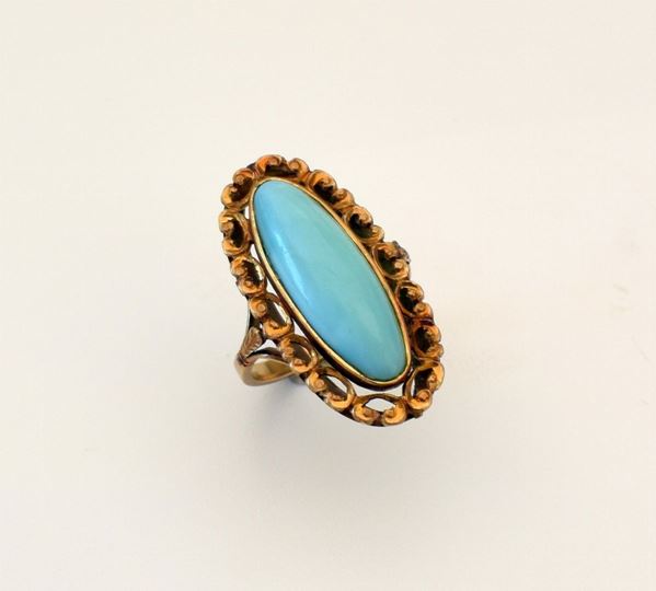 



ANELLO IN ORO GIALLO 18KT E TURCHESE 