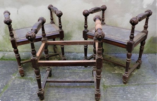 Tre fusti di panchetti, sec. XIX  - Asta ANTIQUARIATO, COLLECTIBLES, GIOIELLI - Poggio Bracciolini Casa d'Aste
