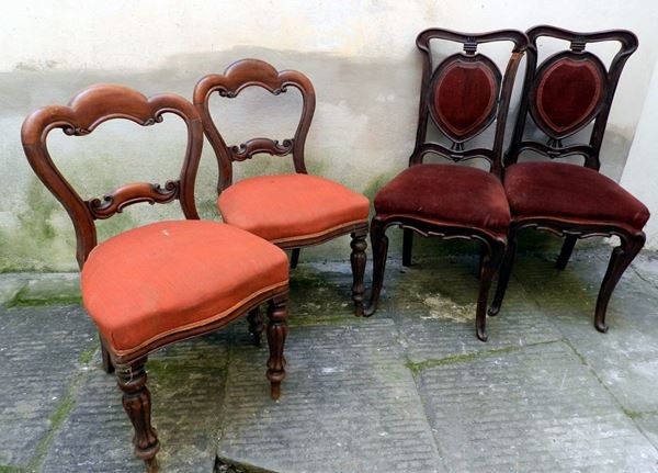 Due coppia di sedie, sec. XIX  - Asta ANTIQUARIATO, COLLECTIBLES, GIOIELLI - Poggio Bracciolini Casa d'Aste