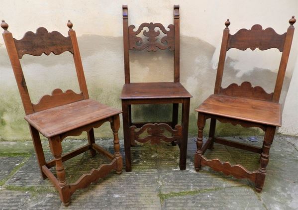 Tre sedie, sec. XIX e XX