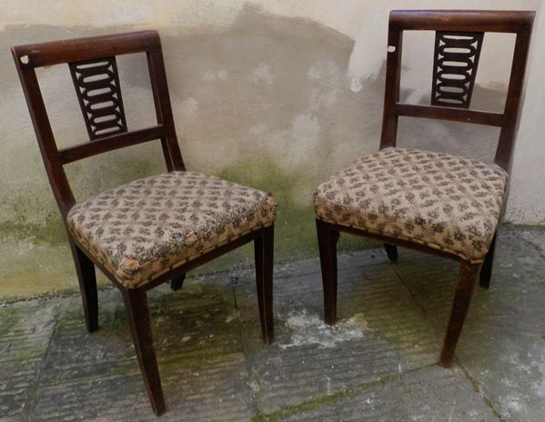 Coppia di sedie, sec. XIX  - Asta ANTIQUARIATO, COLLECTIBLES, GIOIELLI - Poggio Bracciolini Casa d'Aste