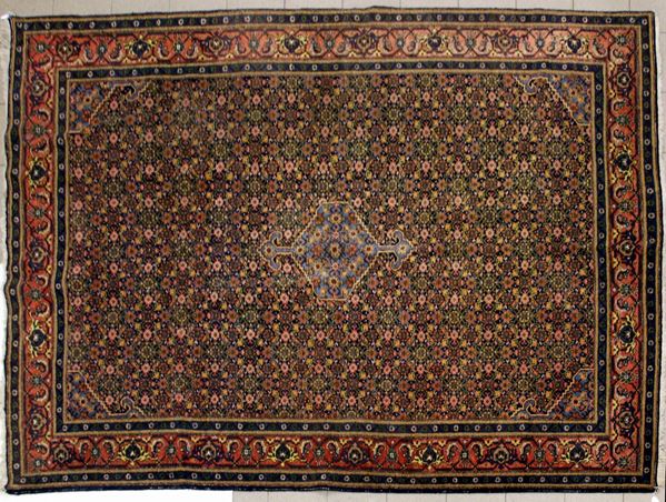



Tappeto persiano Herati, sec. XX  - Asta GIOIELLI, ARGENTI, ARREDI, OGGETTI D'ARTE E DIPINTI - Poggio Bracciolini Casa d'Aste
